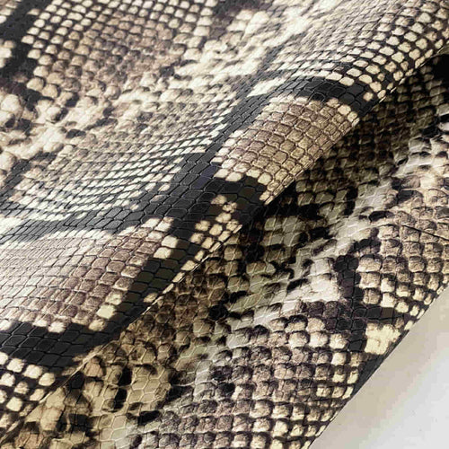 Products Beige-Gray Python Pattern Leather