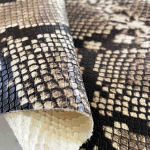 Load image into Gallery viewer, Beige-Gray Python Pattern Leather