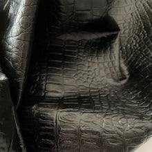 Load image into Gallery viewer, Black Croco Print Split Calf Leather