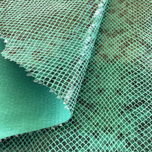 Load image into Gallery viewer, Green Glossy Snake Pattern Leather