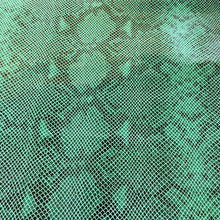Load image into Gallery viewer, Green Glossy Snake Pattern Leather