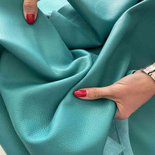 Load image into Gallery viewer, Turquoise Textured Upholstery Half-hide