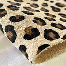 Load image into Gallery viewer, Beige Leopard Split Suede Leather