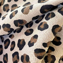 Load image into Gallery viewer, Beige Leopard Split Suede Leather
