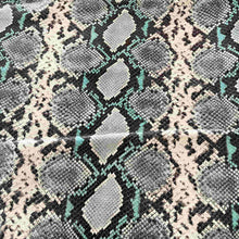 Load image into Gallery viewer, Beige-Light Blue Snake Pattern Leather