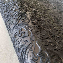 Load image into Gallery viewer, Black Floral Print Leather