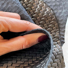 Load image into Gallery viewer, Black Woven Pattern Leather