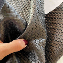 Load image into Gallery viewer, Black Woven Pattern Leather