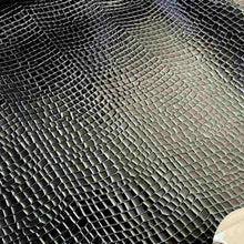 Load image into Gallery viewer, Blue Black Glossy Croco Leather