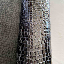 Load image into Gallery viewer, Blue Black Glossy Croco Leather
