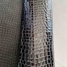 Load image into Gallery viewer, Blue Black Glossy Croco Leather