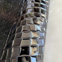 Load image into Gallery viewer, Blue Black Glossy Croco Leather