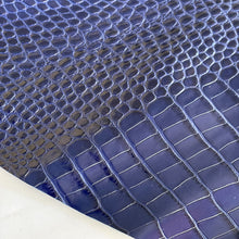 Load image into Gallery viewer, Blue Embossed Croco Print Leather