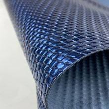 Load image into Gallery viewer, Blue glossy stamped leather