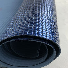 Load image into Gallery viewer, Blue glossy stamped leather