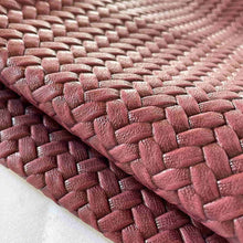 Load image into Gallery viewer, Bordeaux Woven Pattern Leather