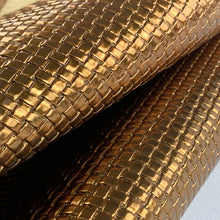 Load image into Gallery viewer, Bronze glossy stamped leather