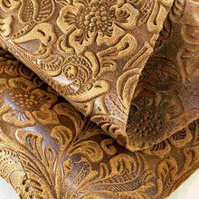 Load image into Gallery viewer, Brown Floral Pattern Leather