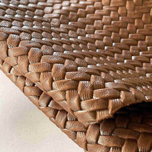 Load image into Gallery viewer, Brown Woven Pattern Leather