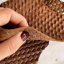 Load image into Gallery viewer, Brown Woven Pattern Leather
