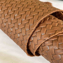 Load image into Gallery viewer, Brown Woven Pattern Leather