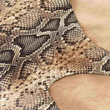 Load image into Gallery viewer, Cognac Brown Python Pattern Leather