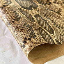 Load image into Gallery viewer, Cognac Brown Python Pattern Leather