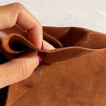 Load image into Gallery viewer, Cognac Brown Split Suede Leather