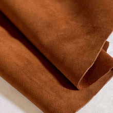 Load image into Gallery viewer, Cognac Brown Split Suede Leather