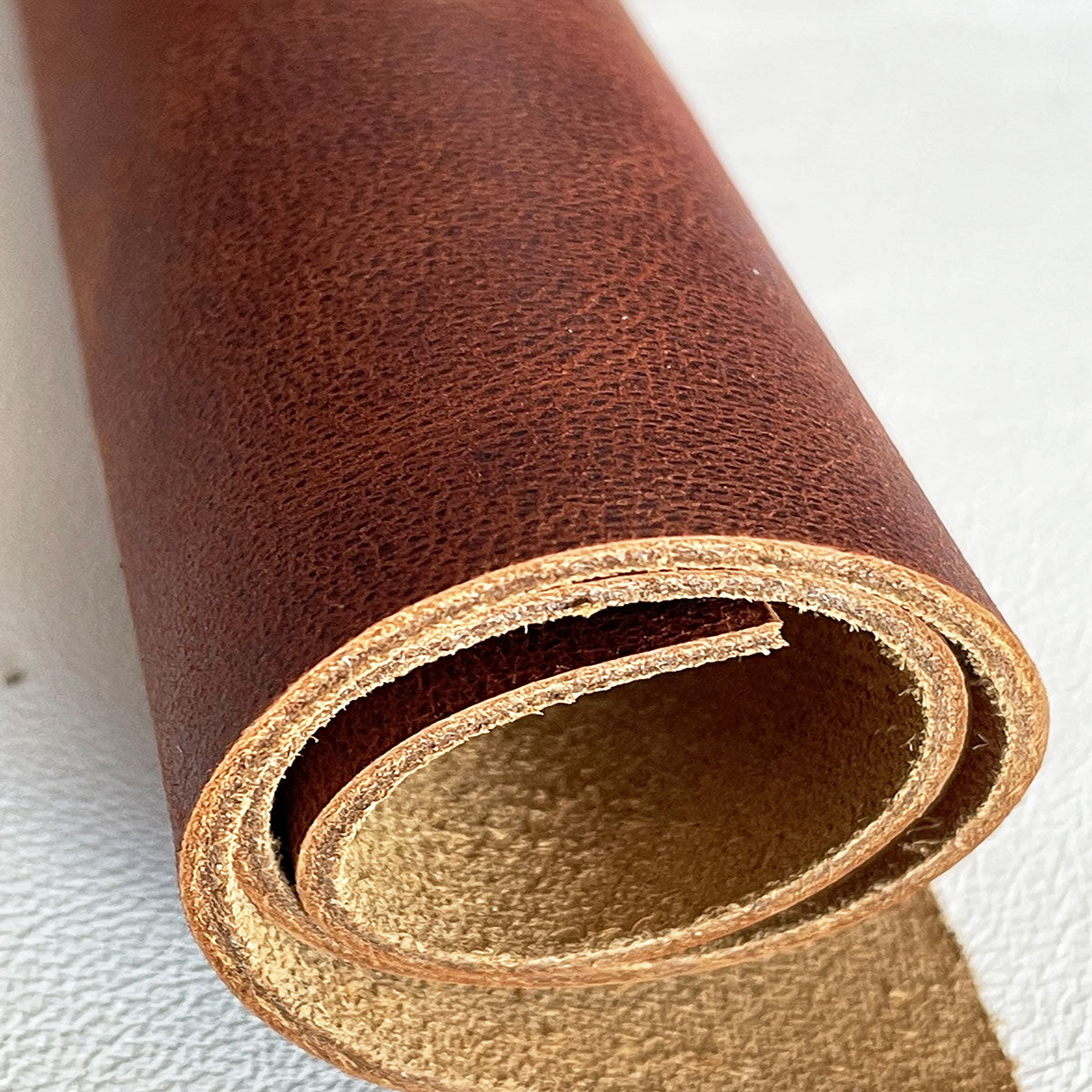 Cognac Waxed Crazy Horse Leather | Italian Leather | Leathercosmos