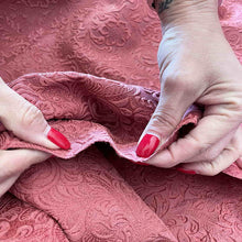 Load image into Gallery viewer, Coral Pink Floral Print Leather