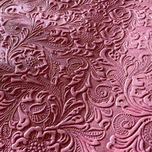 Load image into Gallery viewer, Coral Pink Floral Print Leather