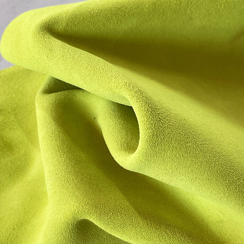 Fluo Yellow Split Suede Leather