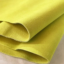 Load image into Gallery viewer, Fluo Yellow Split Suede Leather