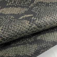 Load image into Gallery viewer, Green Snake print matte Leather