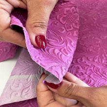 Load image into Gallery viewer, 2 Pieces Fuchsia Floral Leather