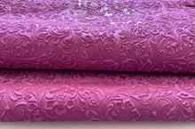 Load image into Gallery viewer, 2 Pieces Fuchsia Floral Leather