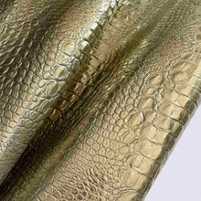 Load image into Gallery viewer, Gold Metallic Alligator Print