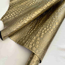 Load image into Gallery viewer, Gold Metallic Alligator Print