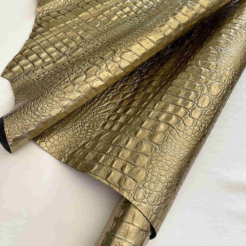 Gold Metallic Alligator Print