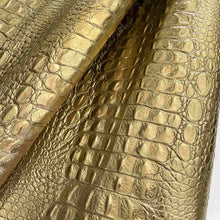 Load image into Gallery viewer, Gold Metallic Alligator Print