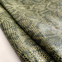 Load image into Gallery viewer, Green Snake Patterned Leather