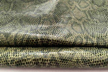 Load image into Gallery viewer, Green Snake Patterned Leather