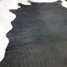 Load image into Gallery viewer, Black Crocodile Nubuck Leather