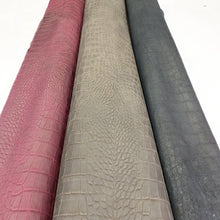 Load image into Gallery viewer, Black Crocodile Nubuck Leather