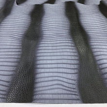 Load image into Gallery viewer, Blue Grey Crocodile Stamped Leather
