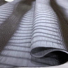 Load image into Gallery viewer, Blue Grey Crocodile Stamped Leather