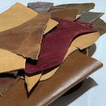 Load image into Gallery viewer, Vegetable tanned waxed leather scraps 2kg