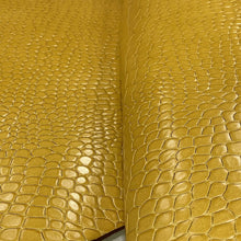 Load image into Gallery viewer, Yellow Crocodile Stamped leather