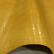 Load image into Gallery viewer, Yellow Crocodile Stamped leather